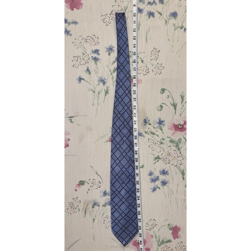Brienno Blue Argyle Silk Necktie Made in Italy Classic Dress Tie